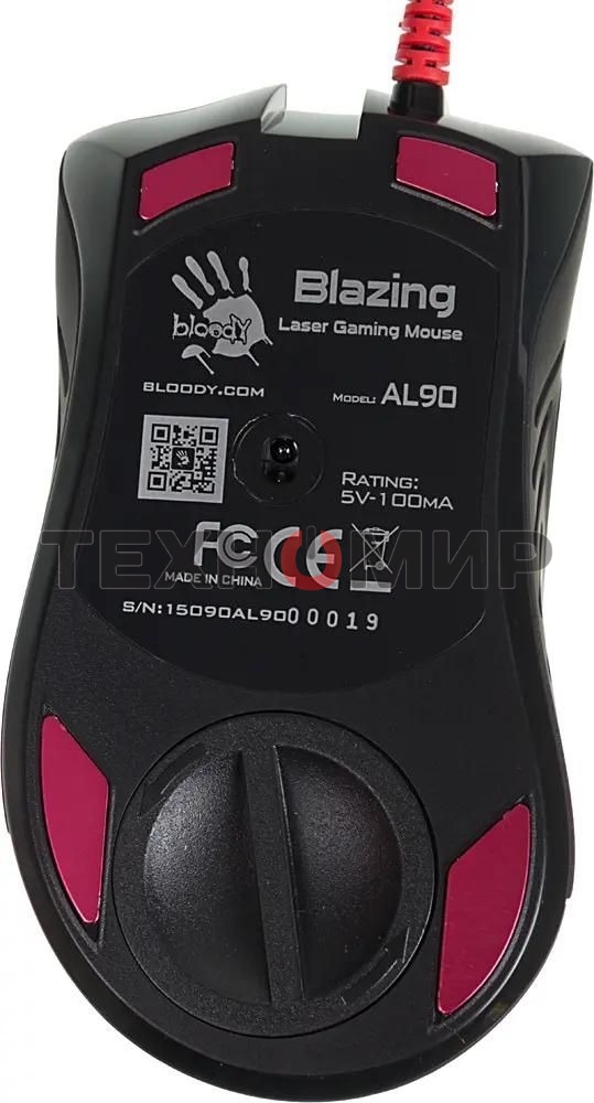 Мышь проводная A4Tech Bloody AL90 Blazing черный, 12000 dpi, USB, кнопки - 8