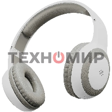 Гарнитура накладные Digma BT-15 беспроводные bluetooth оголовье белый/серый