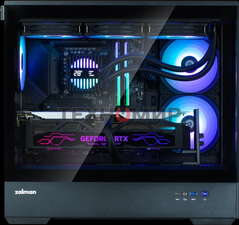 Компьютерный корпус ZALMAN P30 V2, MATX, черный, WINDOW, 2x3.5