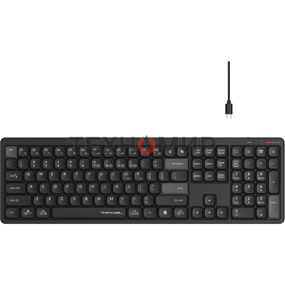 Клавиатура беспроводная A4Tech Fstyler FBX55C черный USB BT/Radio slim Multimedia (FBX55C)