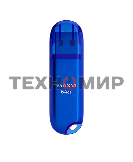Флешка USB Maxvi P1 (FD64GBUSB20C10P1 blue), 64Gb, USB 2.0, R/W 12/5, синий