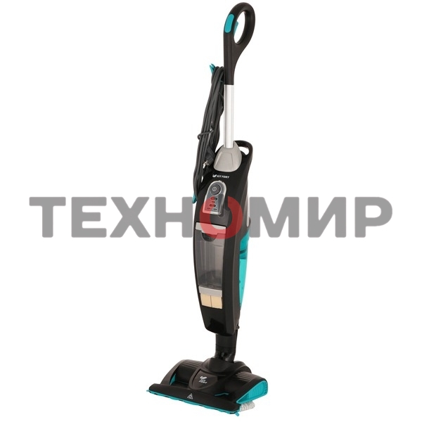 Пылесос вертикальный паровой Kitfort КТ-535-1 черный, питание от сети, 1600 Вт, уборка влажная/паром/сухая, пылесборник 1 л