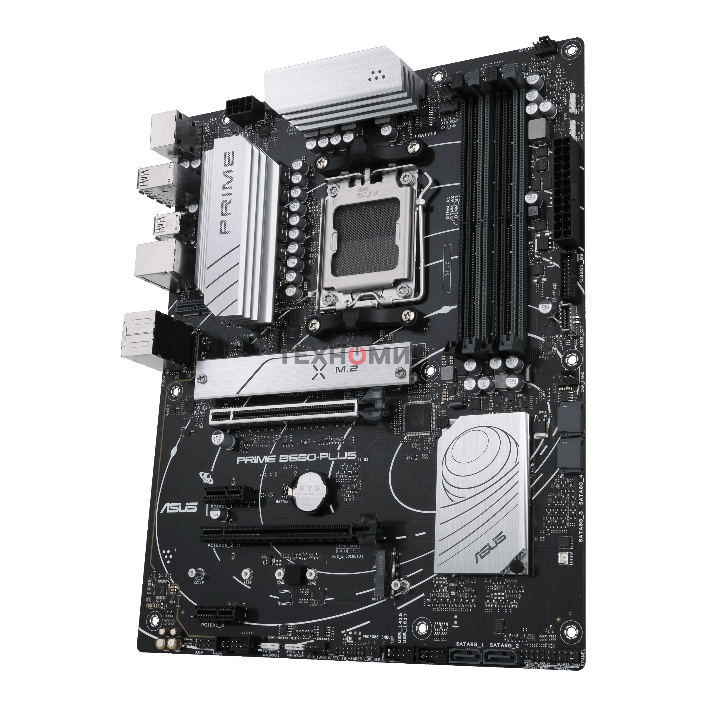 Материнская плата ASUS PRIME B650-PLUS-CSM, AM5, AMD B650, 4xDDR5, 4xSATA, 2xM.2, 1xPCIe 4.0 x16, 2xPCIe 4.0 x1, 1xDP, 1xHDMI, 1x2.5Gb LAN, 4xUSB-A 10Gbps, 2xUSB-A 5Gbps, 2xUSB-A 2.0, 5x3.5 мм, 7.1, ATX