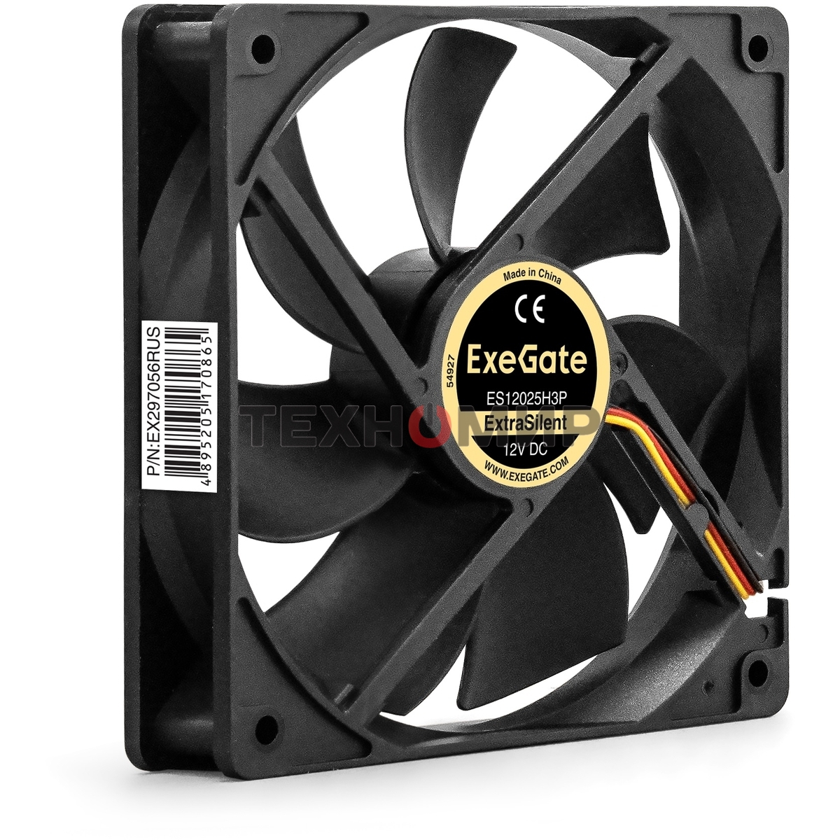 Вентилятор для корпуса ExeGate ExtraSilent ES12025H3P черный, 120 мм, 1450 об/мин, 24 дБ, 3 pin