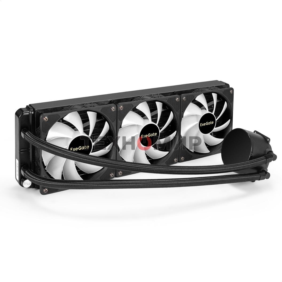 Система жидкостного охлаждения ExeGate BlackWater-360.PWM.RGb черный, 120 мм, алюминий/медь, 2000 об/мин, 37 дБ, 4 pin, 280 Вт