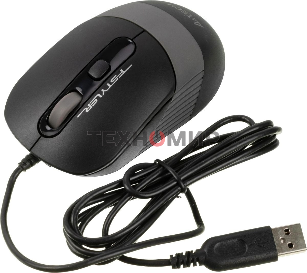 Мышь проводная A4Tech Fstyler FM10 черный/серый, 1600 dpi, USB, кнопки - 4