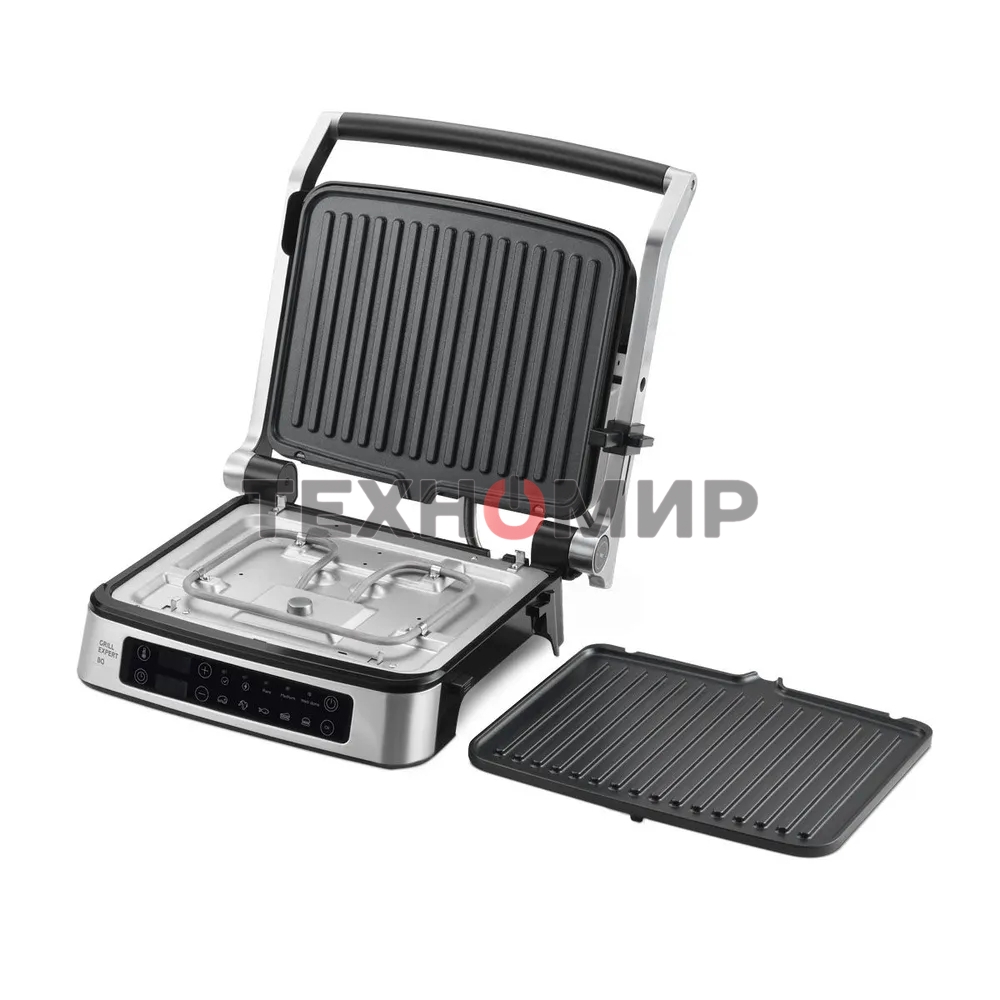 Гриль электрический BQ GR1008 Metallic Gray. Мощность:2200 Вт, Съемные пластины, Сенсорное управление, Две съемные пластины из литого алюминия с антипригарным покрытием, 5 автоматических режимов и возможнсть индивидуальной настройки, Крышка прибора открыв