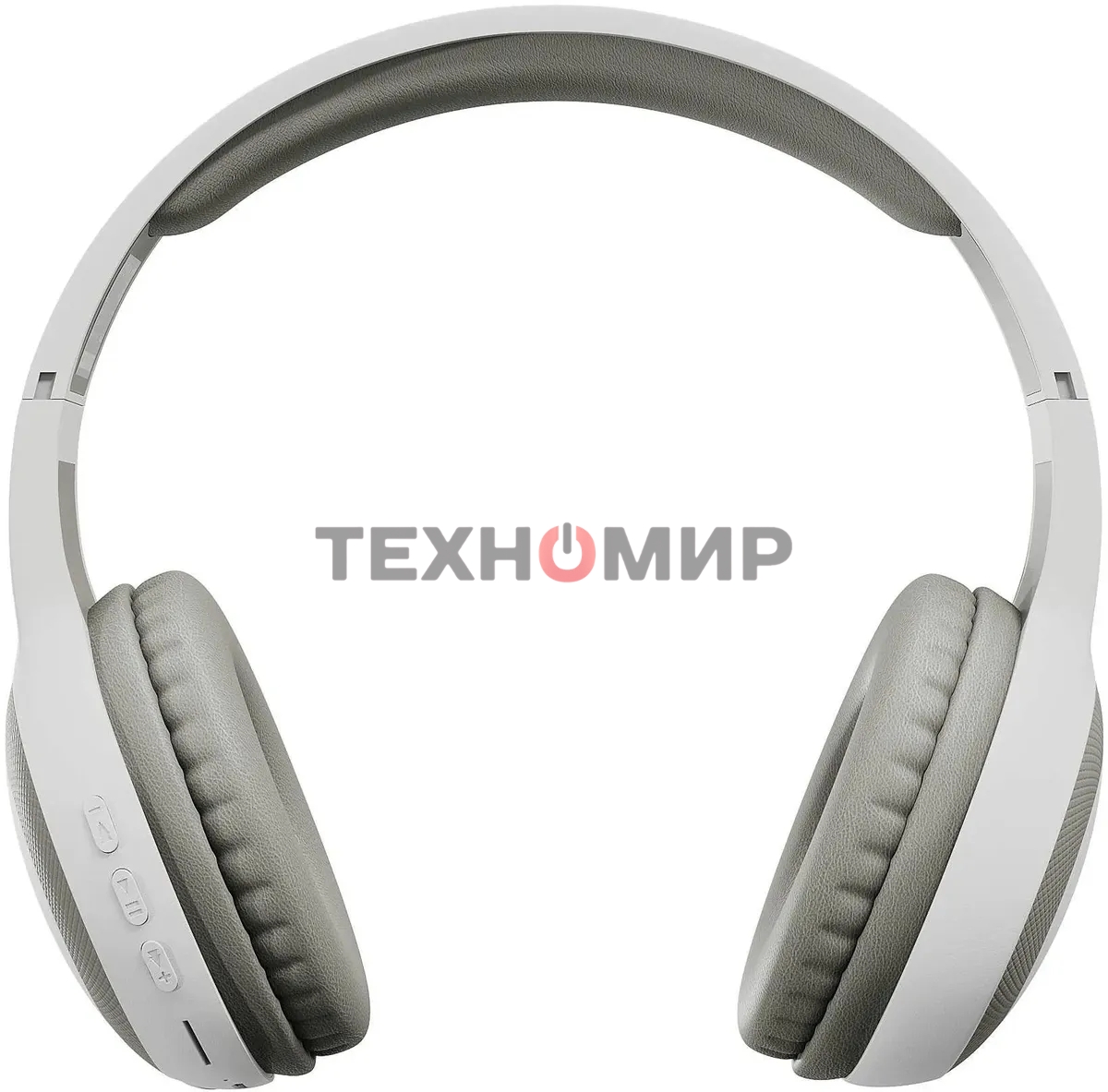 Гарнитура накладные Digma BT-15 беспроводные bluetooth оголовье белый/серый