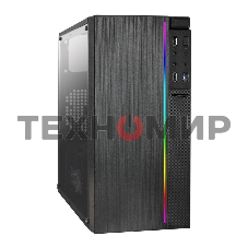 Компьютерный корпус Minitower ExeGate mEVO-9301-EVO800 (mATX, БП EVO800RGb с вент. 12см, с окном, 2хUSB+1хUSB 3.0, HD аудио, черный, с RGb подсветкой)
