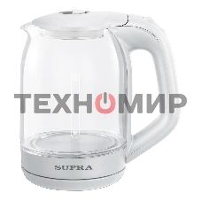 Чайник электрический SUPRA KES-1893, 1.8л, стекло, белый