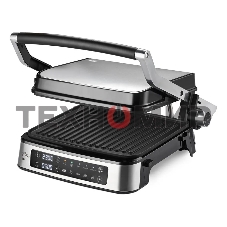 Гриль электрический BQ GR1008 Metallic Gray. Мощность:2200 Вт, Съемные пластины, Сенсорное управление, Две съемные пластины из литого алюминия с антипригарным покрытием, 5 автоматических режимов и возможнсть индивидуальной настройки, Крышка прибора открыв