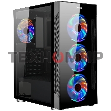 Компьютерный корпус Ginzzu CL280 FAN 12CM RGb*4 USB3.0 Window