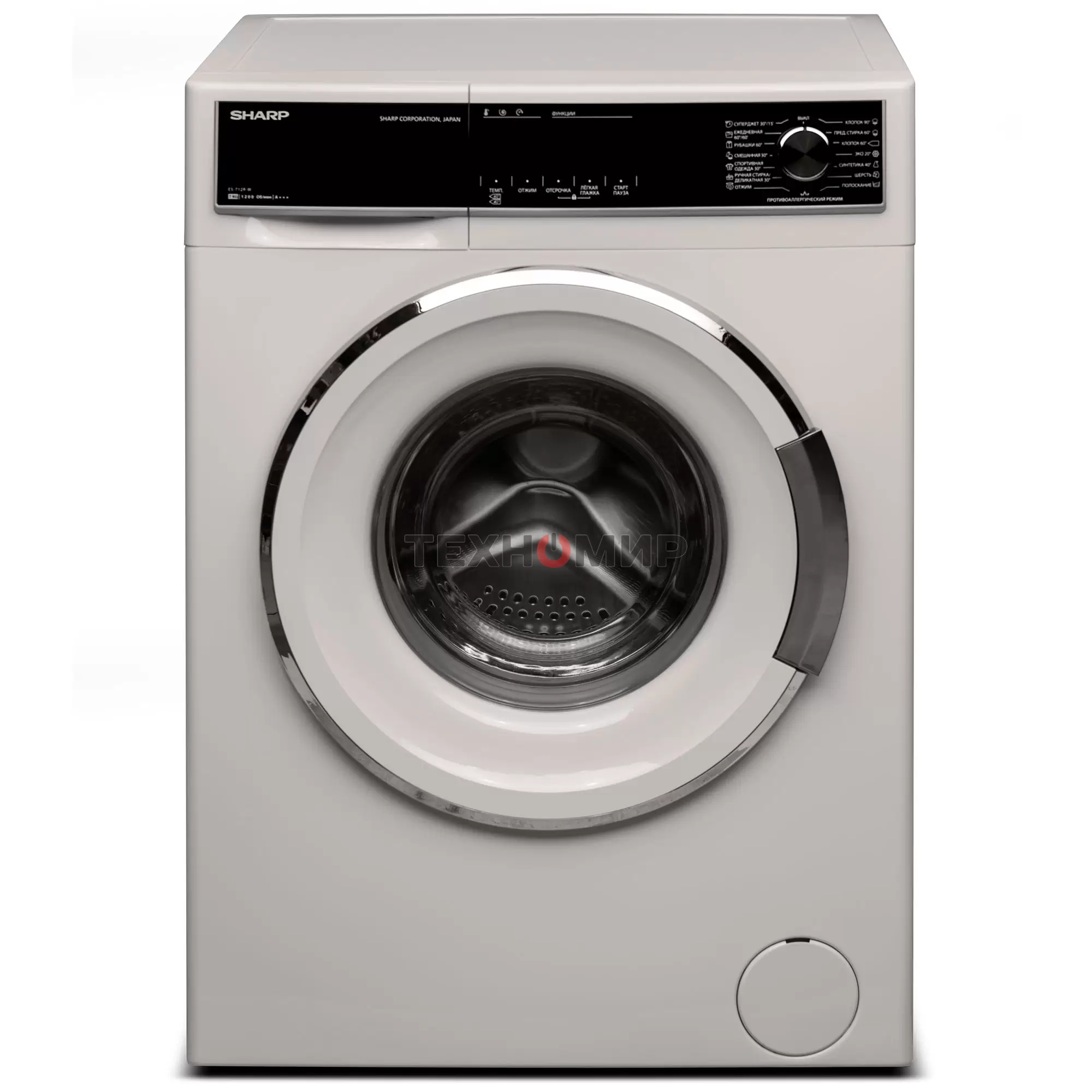 Стиральная машина Sharp ES712RW белый, загрузка фронтальная 7 кг, 1200 об/мин, класс: A+++