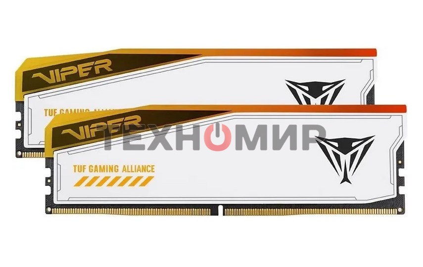 Оперативная память Patriot Viper Elite 5 TUF Gaming, DDR5, 48GB (2x24 GB), 6000 MHz, CL36, DIMM, радиатор, RGB, белый