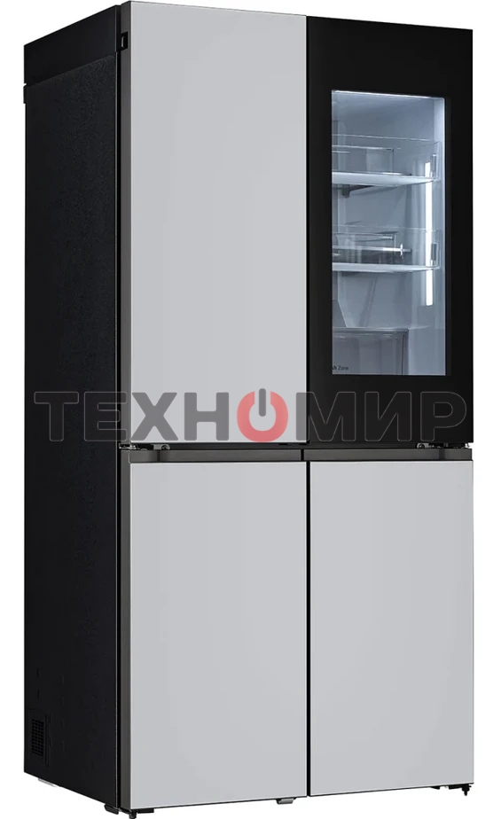 Холодильник LG GR-A24FQAKM серый трехкамерный 382/145л морозилка снизу, No Frost, Side by Side