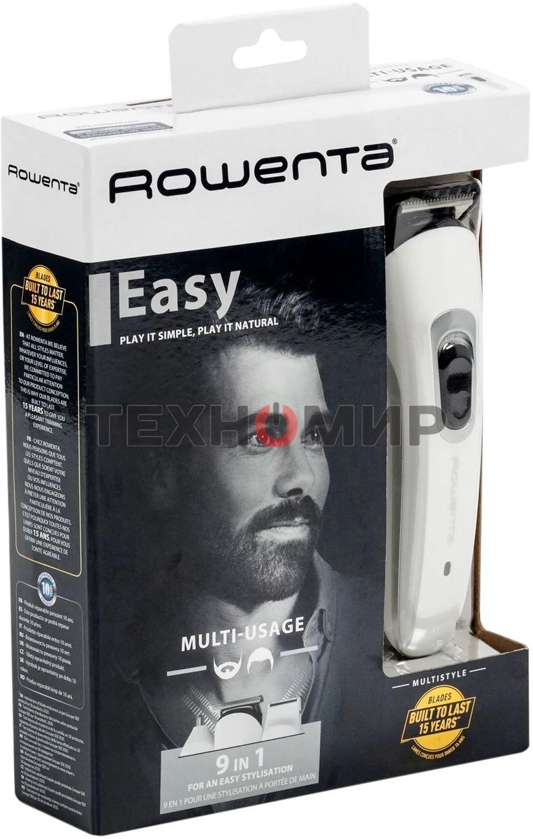Триммер Rowenta TN8961F4 белый (насадок в компл:7шт)