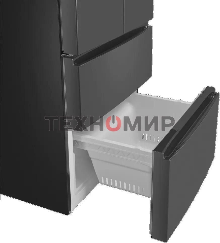 Холодильник Maunfeld MFF180NFSBE01 серый трехкамерный 224/113л морозилка снизу, No Frost