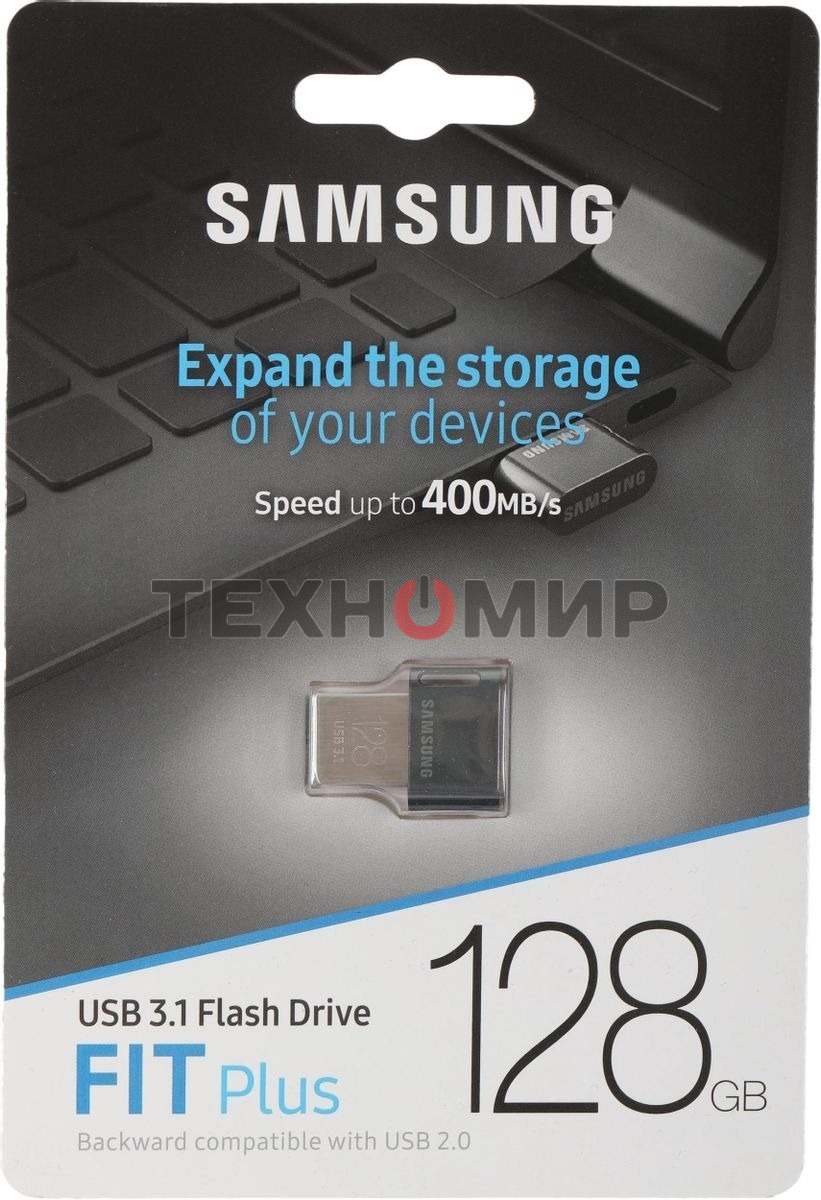 Флешка USB Samsung FIT Plus, 128Gb USB 3.1, 300 Mb/s