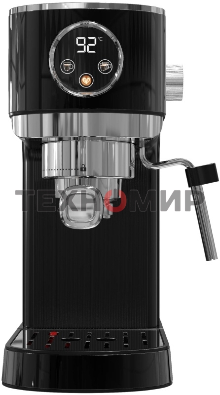 Кофеварка рожковая Korting KCM 1002 EN черный, молотый, 1.2 л, 1350 Вт, 20 бар