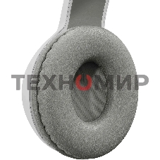 Гарнитура накладные Digma BT-15 беспроводные bluetooth оголовье белый/серый
