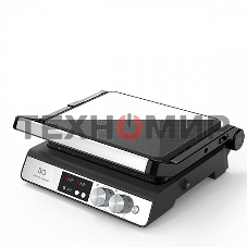 Гриль электрический BQ GR3002 черный/стальной. Мощность:2000 Вт/STONE Non-Stick Мраморное антипригарное покрытие/Съемные панели легкая очистка/3 в 1 гриль, барбекю, духовка/ГРИЛЬ жарьте стейки и бифштексы ребрышки и крылышки/БАРБЕКЮ обжаривайте ломтики мя