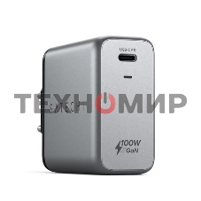 Сетевое зарядное устройство Satechi ST-UC100WSM-EU Charger 100W с технологией GaN Power, серый космос