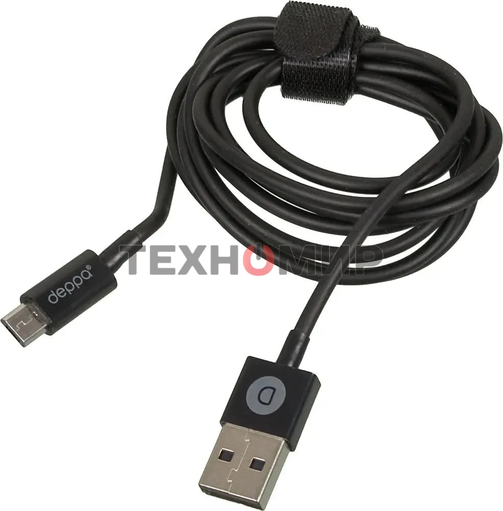 Кабель DEPPA 72103, 1.2м, черный