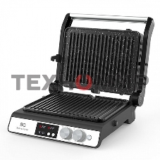 Гриль электрический BQ GR3002 черный/стальной. Мощность:2000 Вт/STONE Non-Stick Мраморное антипригарное покрытие/Съемные панели легкая очистка/3 в 1 гриль, барбекю, духовка/ГРИЛЬ жарьте стейки и бифштексы ребрышки и крылышки/БАРБЕКЮ обжаривайте ломтики мя