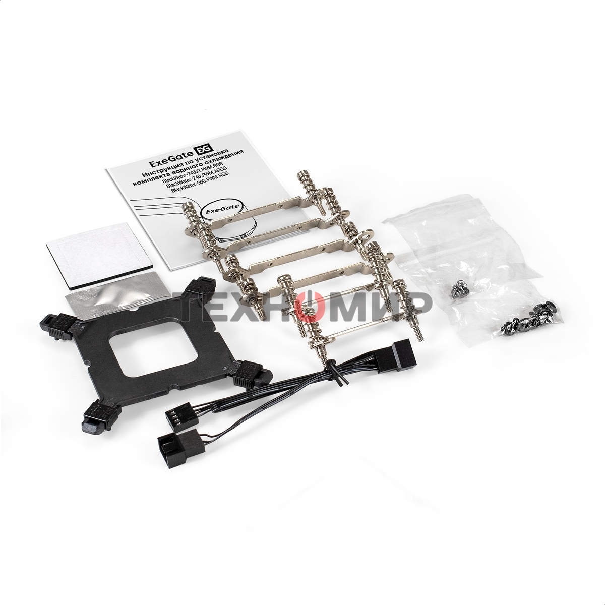 Система жидкостного охлаждения ExeGate BlackWater-360.PWM.RGb черный, 120 мм, алюминий/медь, 2000 об/мин, 37 дБ, 4 pin, 280 Вт