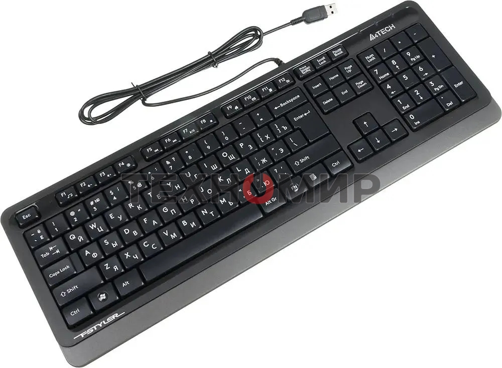Клавиатура проводная A4Tech Fstyler FK10, USB, черный/серый