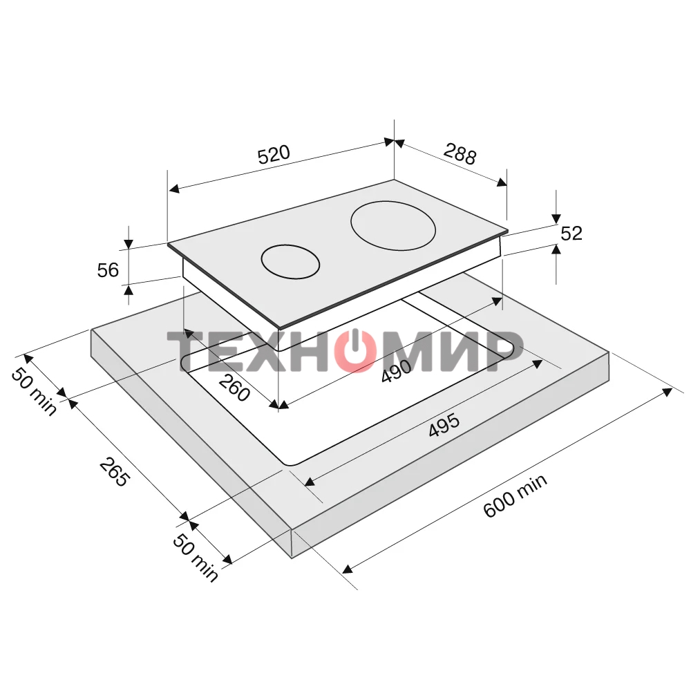 Индукционная варочная панель Krona ERDE 30 BL 2BFTS черный