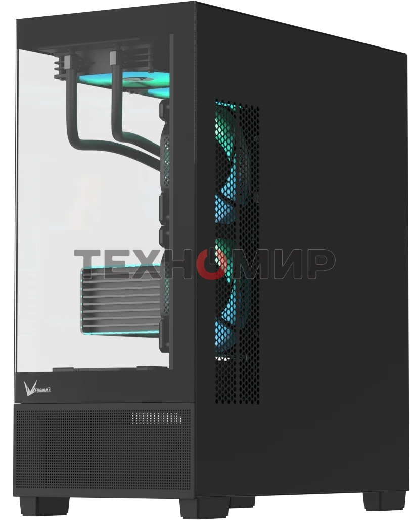 Компьютерный корпус AeroCool/Formula Crystal E1 черный без БП ATX 5x120мм 3x140мм 2xUSB 3.0 1xUSB3.1 audio bott PSU