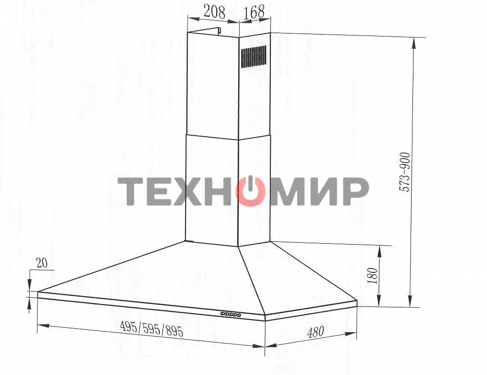 Вытяжка купольная Maunfeld Cork 60, белый, 60 см, 620 куб. м/ч, 47 дБ