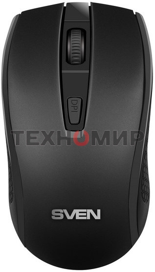 Мышь беспроводная SVEN RX-220W черный, 1600 dpi, радиоканал, USB, кнопки - 4