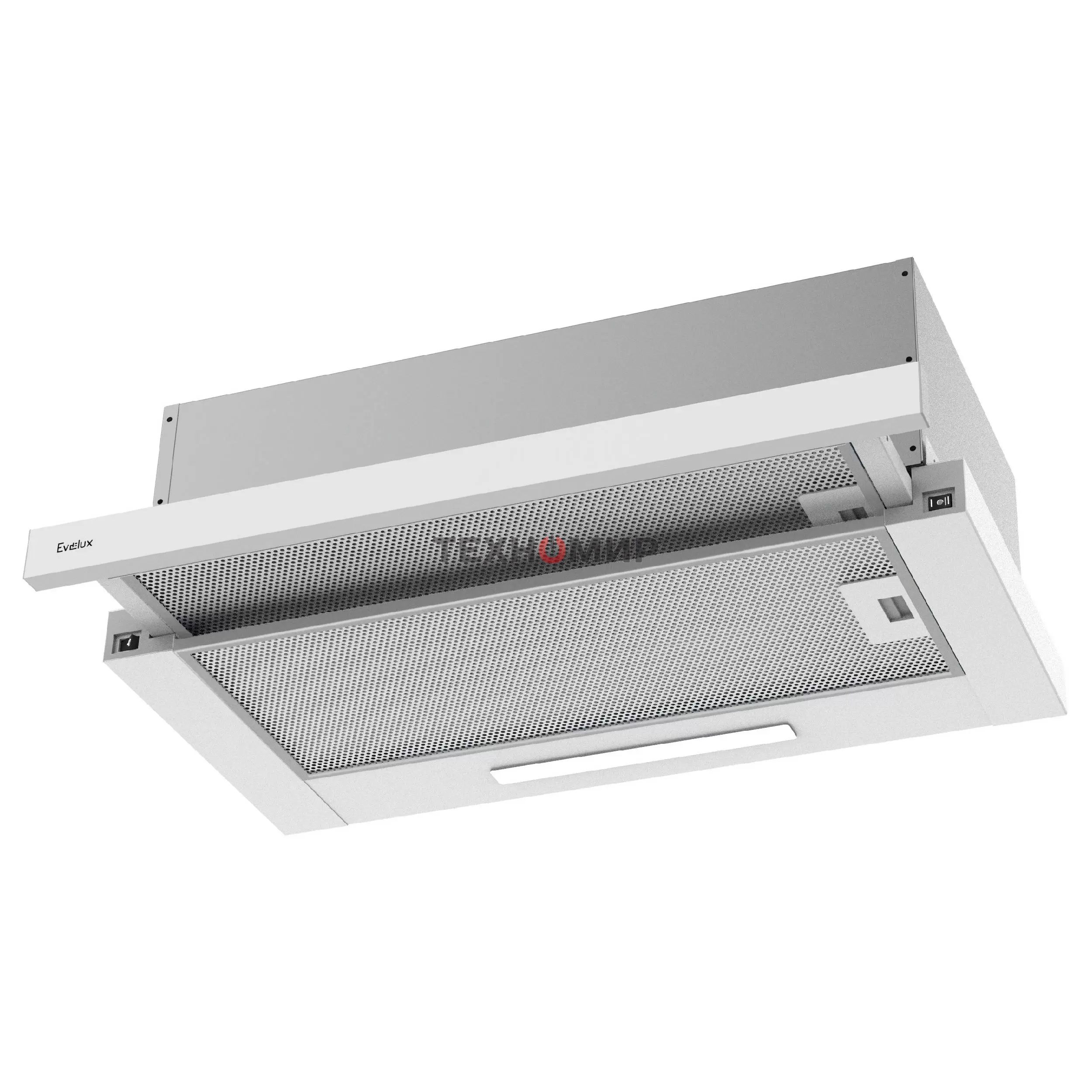 Вытяжка встраиваемая Evelux TEL 60 W белый, 60 см, 670 куб. м/ч, 46 дБ