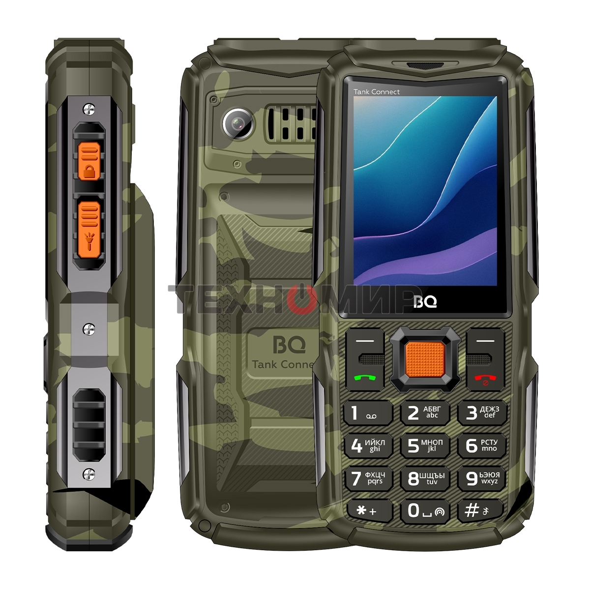 Мобильный телефон BQ 2430L Tank Connect камуфляж/серый