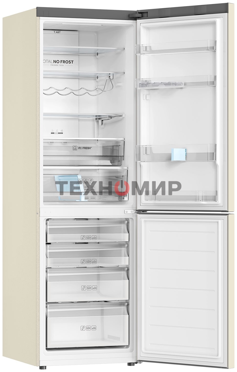 Холодильник Haier C2F636CCFDU1 бежевый двухкамерный 256/108 л морозилка снизу, No Frost