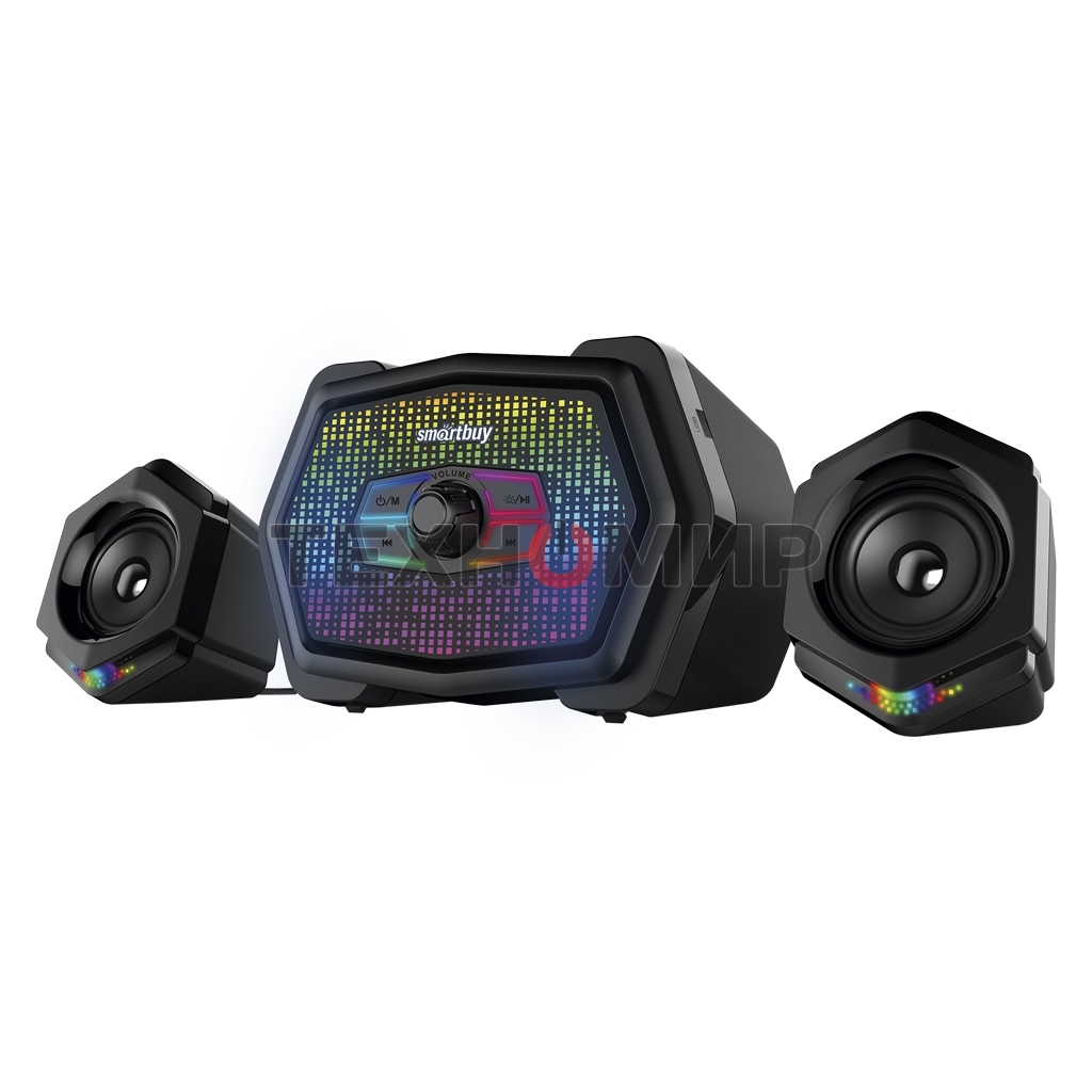 Акустическая система 2.1 Smartbuy W70, Bluetooth, 11Вт, RGb-подсветка, черная (арт. SBA-5150)