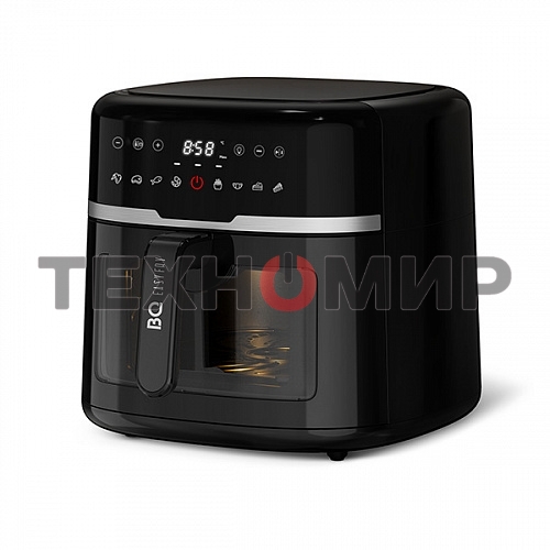 Аэрогриль BQ GR2007 черный, 1800Вт, 8л, XL/4 в 1:гриль, жарка, выпечка, запекание/Технология AIR CYCLE быстрая и равномерная циркуляция горячего воздуха/Управления устройством: температура от 80 до 200 градусов, таймер: от 1 до 60 мин/8 автоматических про