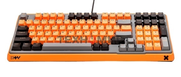 Клавиатура Rapoo ESK750-98 проводная, USB Type-A, серый/оранжевый