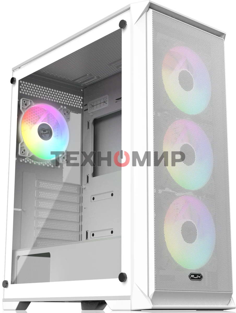 Корпус без блока питания Raijintek ARCADIA 41-MS4, Midi-Tower, TG, 1x120мм + 3x120мм ARGB, 2xUSB-A 3.0 + 1xUSB-C, ATX, mATX, mITX White