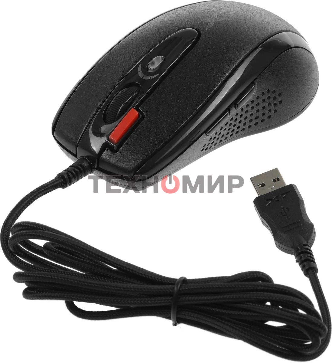 Мышь проводная + коврик A4Tech X-7120 черный, 2000 dpi, USB, кнопки - 7