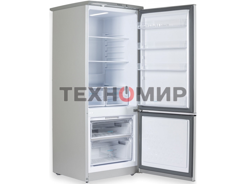 Холодильник Бирюса M551 металлик двухкамерный 180/60л морозилка снизу, автоматическое оттаивание