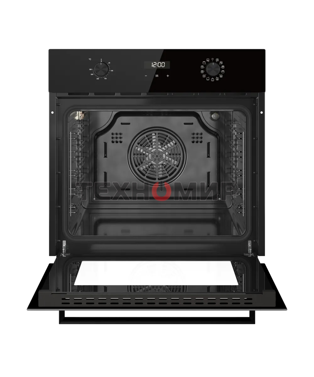 Духовой шкаф Kuppersberg HF 678 B, High-Tech, 70 л, дисплей, поворотное/сенсорное управление, таймер, макс. температура 300 градусов, телескопические направляющие (на 1 уровень), черный