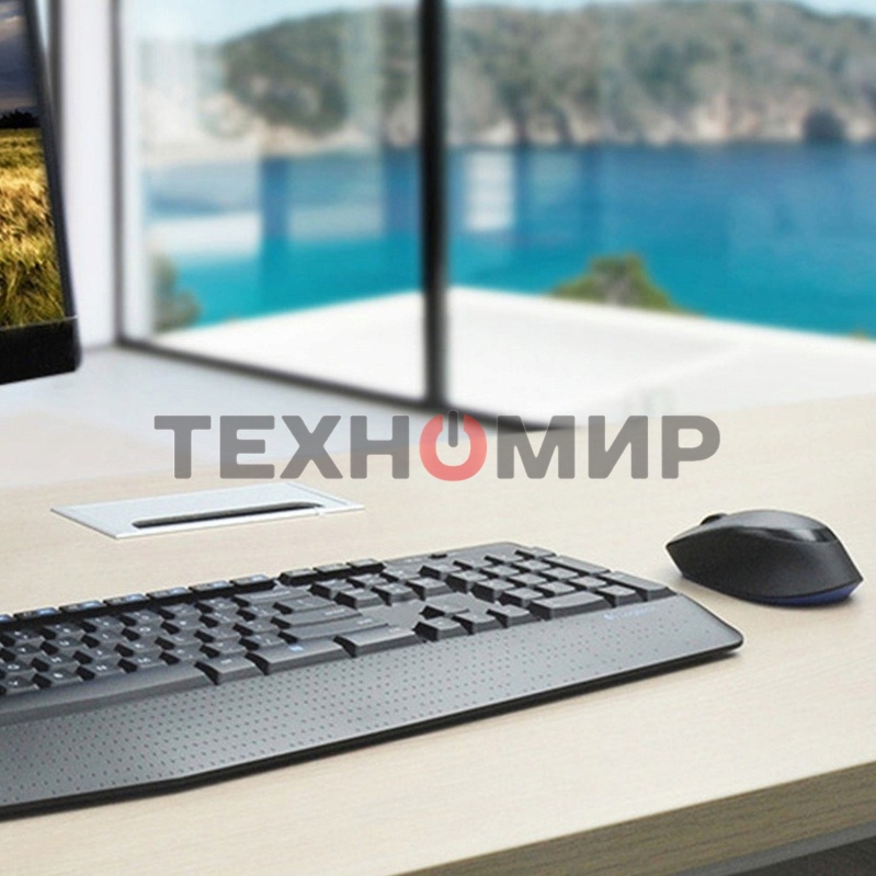 Комплект клавиатура+мышь Logitech MK345 беспроводной, USB, 1000 DPI, чёрный/серый