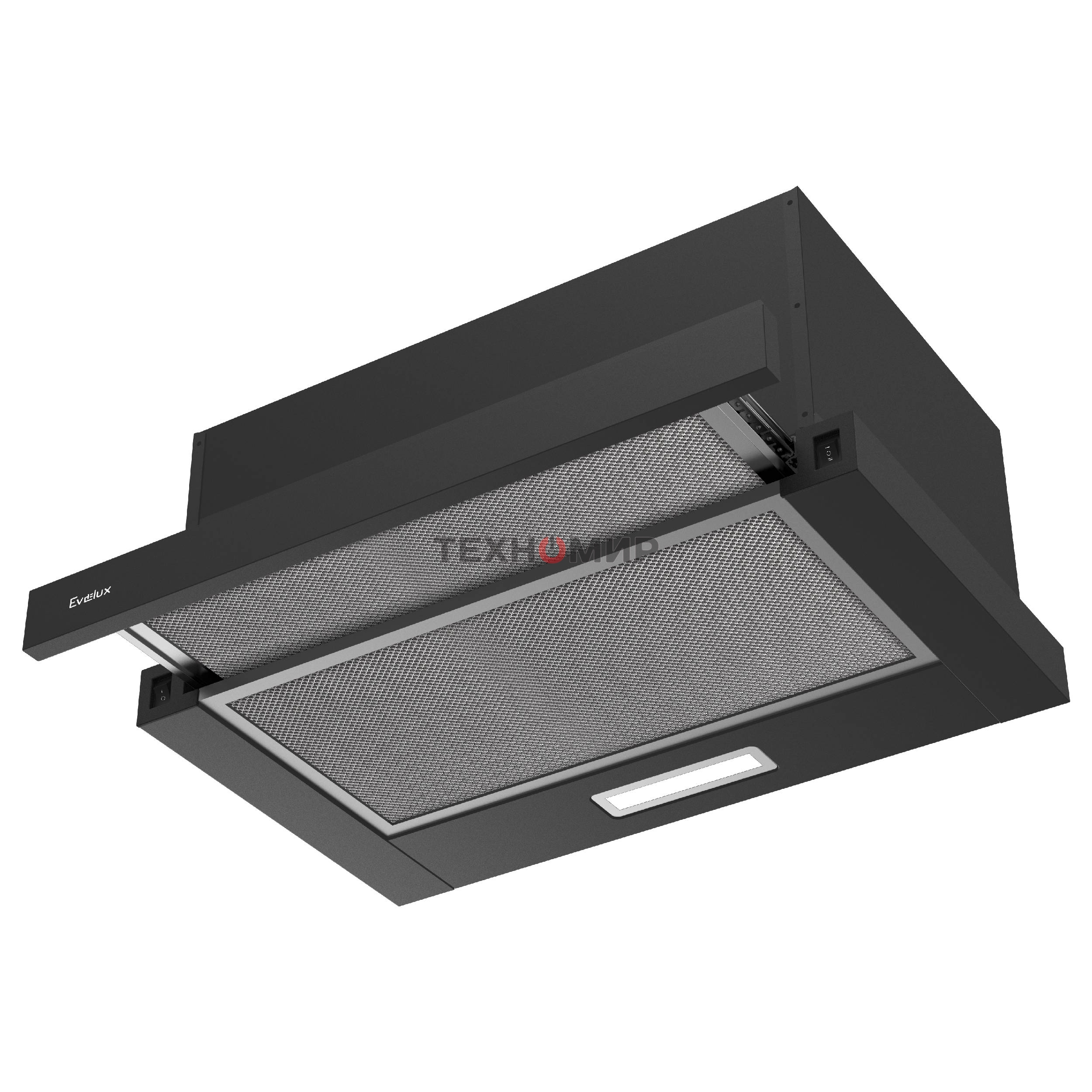 Вытяжка телескопическая TEL 50 B черный, 50 см, 710 куб. м/ч, 47 дБ