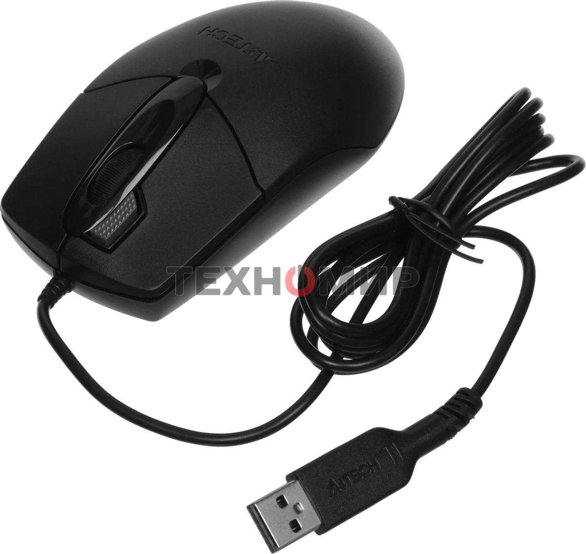 Мышь проводная A4Tech OP-730D черный, 1200 dpi, USB, кнопки - 4