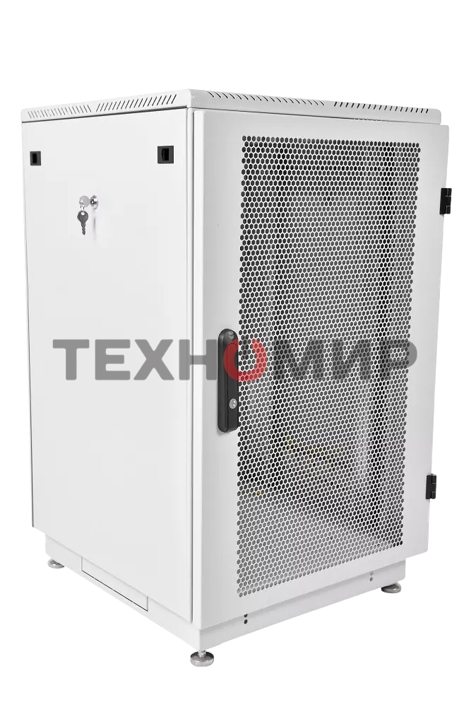 Шкаф телеком. напольный 18U (600x600) дверь перфорированная (ШТК-М-18.6.6-4ААА) (2 коробки)