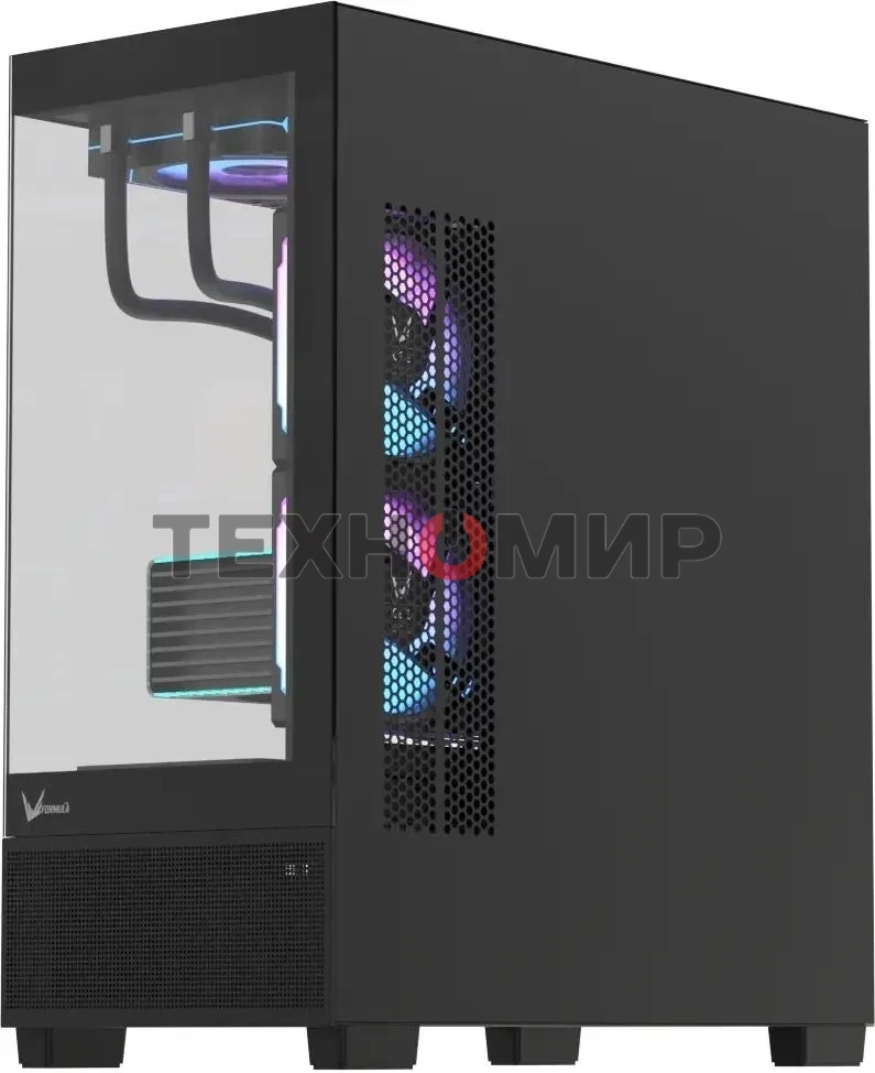 Компьютерный корпус AeroCool/Formula Crystal E1 Floe черный без БП ATX 5x120мм 3x140мм 2xUSB 3.0 1xUSB3.1 audio bott PSU