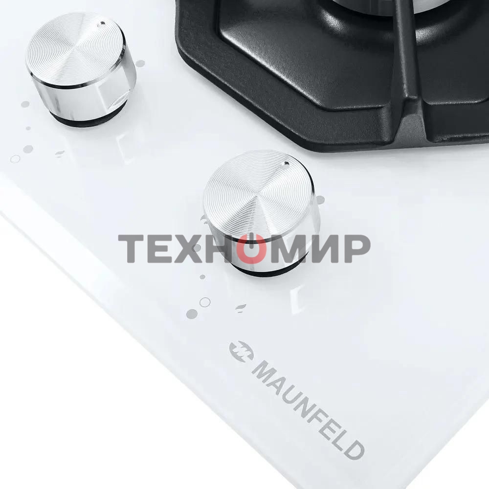 Газовая варочная панель Maunfeld EGHG.32.2CW/G, 2 конфорки, закаленное стекло, белый